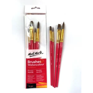Bộ cọ vẽ hiệu Mont Marte, 4 cây/bộ M.M. Gallery Series Brush Set Watercolour 4pce