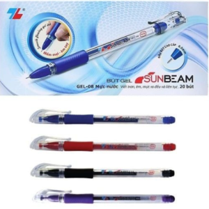 Bút GEl-08 xanh - đỏ - tím - đen hộp 20