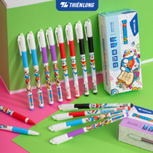 Bút gel GEL-12/DO đỏ- xanh - đen - tím hộp 20