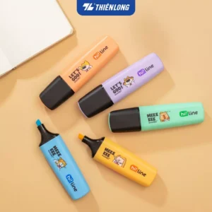 Bút dạ quang HL-023 Tím Pastel - Cam - Vàng hộp 10