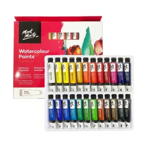 Bộ màu vẽ nước hiệu Mont Marte, 24 màu/bộ, dung tích 12ml, xuất xứ Trung Quốc (MM Watercolour Paints 24pc x 12ml), hàng mới 100%