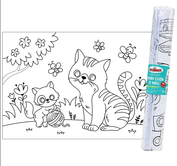 Tranh cuộn tô màu A4