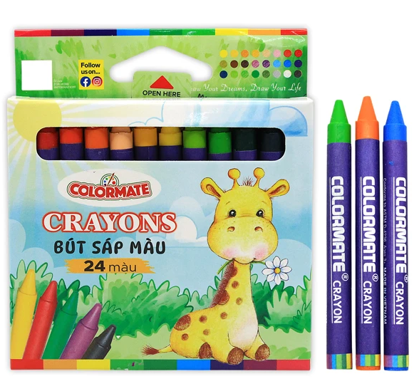 Bút Sáp Màu 24 Cây Hộp Giấy