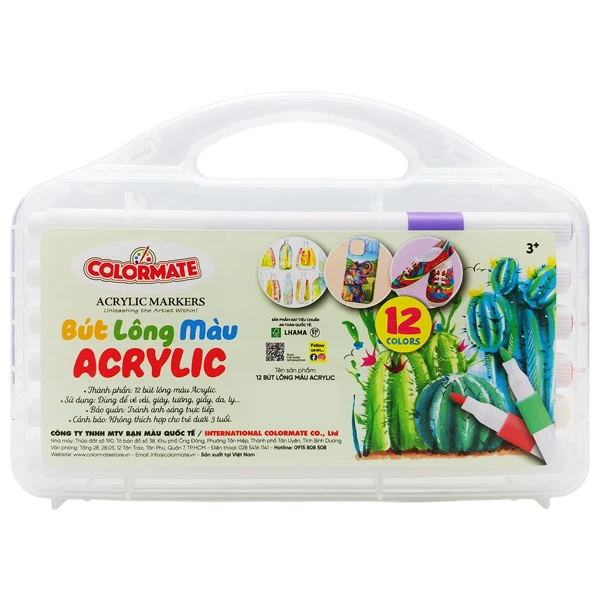 12 Bút lông màu Acrylic