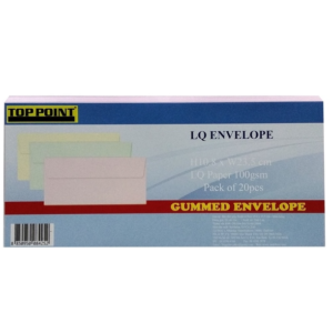 Bao thư màu có keo Toppoint 10.8x23.5cm - hồng (20C/Xấp)